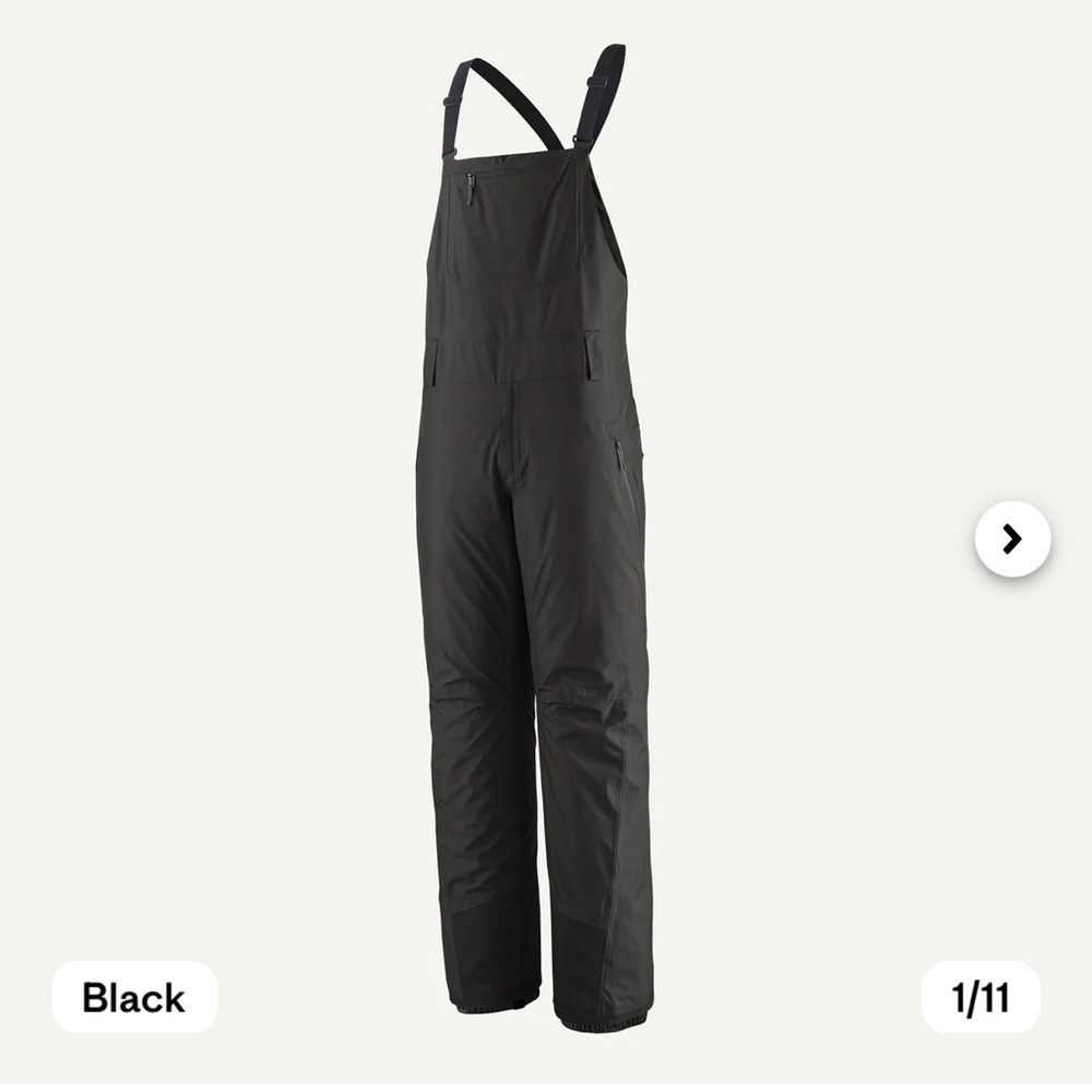 Patagonia Black Ski Bibs for Skiing/Snowboarding